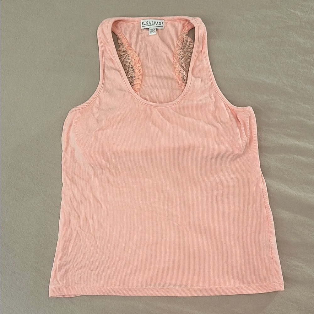 PJ Salvage Lacey Basics Ribbed Sleeveless Tank Top | Built-In Shelf Bra